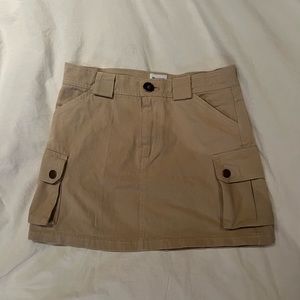 Beige cargo mini skirt
